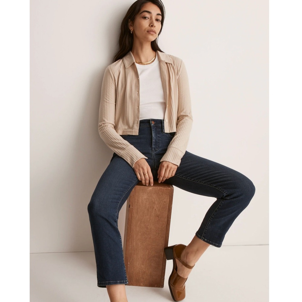 Madewell Mid-Rise 9.5 Stovepipe Jeans Dark Wash 31T